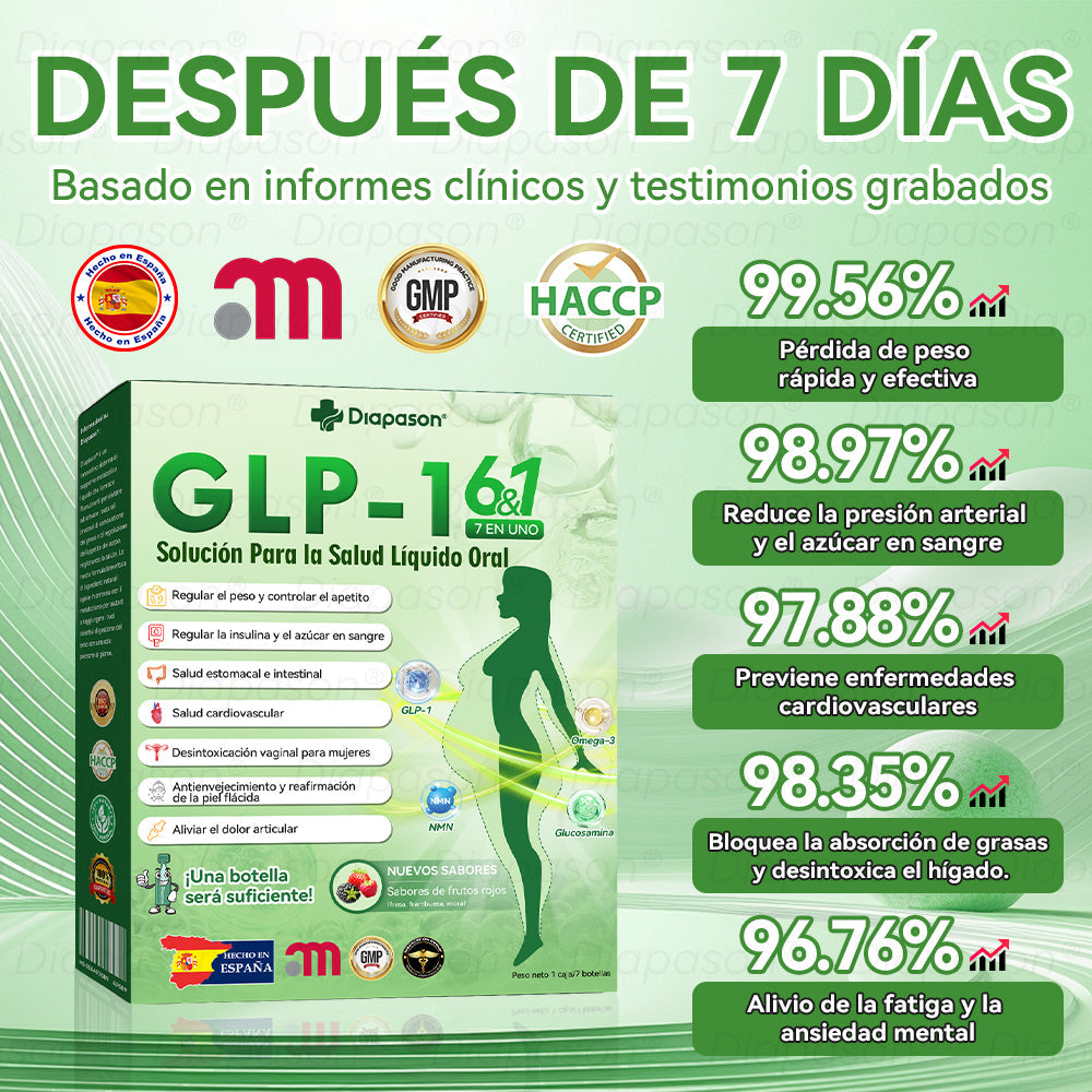 Tienda Oficial🍀 | 𝐃𝒊𝓪𝐩𝓪𝙨𝐨𝒏®Ｇ𝖫𝑃-𝟏 𝑆𝑖𝑒𝑡𝑒 𝑒𝑛 𝑢𝑛𝑜 𝑆𝑜𝑙𝑢𝑐𝑖ó𝑛 𝑃𝑎𝑟𝑎 𝑙𝑎 𝑆𝑎𝑙𝑢𝑑 𝐿í𝑞𝑢𝑖𝑑𝑜 𝑂𝑟𝑎𝑙(Solo una vez al día, cambios visibles en 7 días) Para obesidad, salud cardiovascular, diabetes, apnea del sueño, salud intestinal, problemas articulares y más