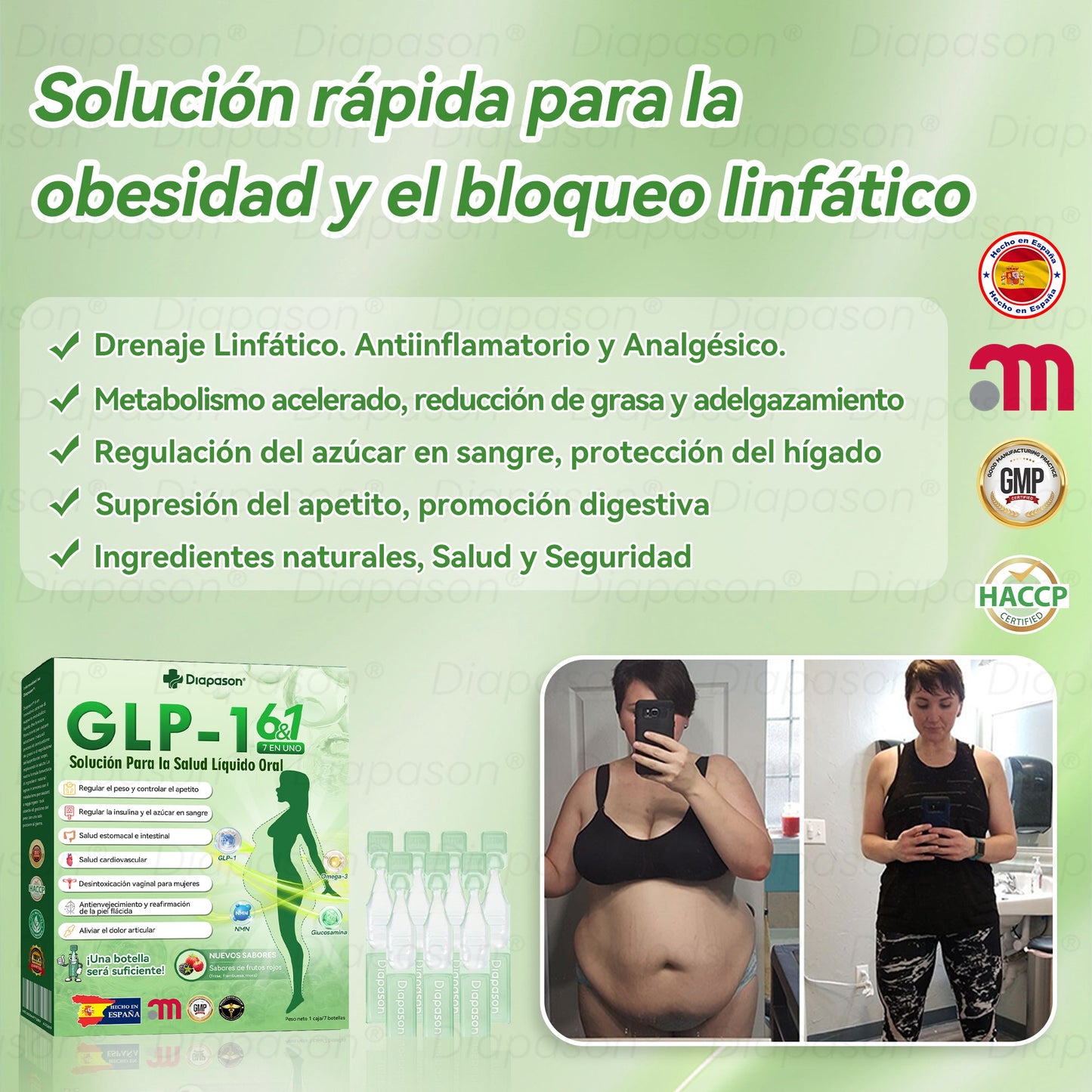Tienda Oficial🍀 | 𝐃𝒊𝓪𝐩𝓪𝙨𝐨𝒏®Ｇ𝖫𝑃-𝟏 𝑆𝑖𝑒𝑡𝑒 𝑒𝑛 𝑢𝑛𝑜 𝑆𝑜𝑙𝑢𝑐𝑖ó𝑛 𝑃𝑎𝑟𝑎 𝑙𝑎 𝑆𝑎𝑙𝑢𝑑 𝐿í𝑞𝑢𝑖𝑑𝑜 𝑂𝑟𝑎𝑙(Solo una vez al día, cambios visibles en 7 días) Para obesidad, salud cardiovascular, diabetes, apnea del sueño, salud intestinal, problemas articulares y más