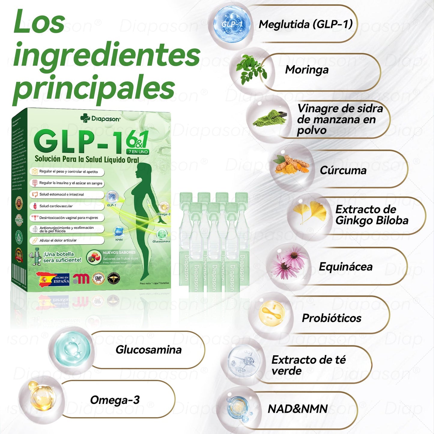 Tienda Oficial🍀 | 𝐃𝒊𝓪𝐩𝓪𝙨𝐨𝒏®Ｇ𝖫𝑃-𝟏 𝑆𝑖𝑒𝑡𝑒 𝑒𝑛 𝑢𝑛𝑜 𝑆𝑜𝑙𝑢𝑐𝑖ó𝑛 𝑃𝑎𝑟𝑎 𝑙𝑎 𝑆𝑎𝑙𝑢𝑑 𝐿í𝑞𝑢𝑖𝑑𝑜 𝑂𝑟𝑎𝑙(Solo una vez al día, cambios visibles en 7 días) Para obesidad, salud cardiovascular, diabetes, apnea del sueño, salud intestinal, problemas articulares y más