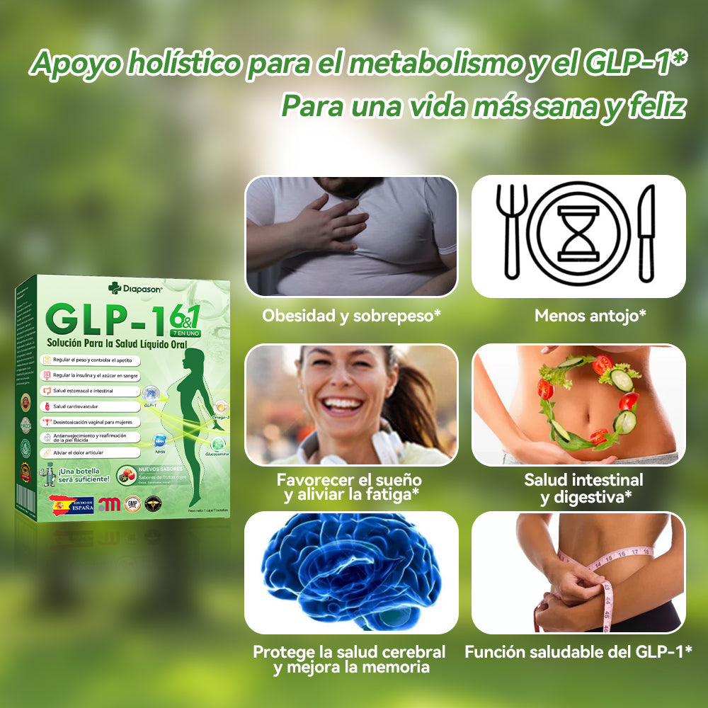 Tienda Oficial🍀 | 𝐃𝒊𝓪𝐩𝓪𝙨𝐨𝒏®Ｇ𝖫𝑃-𝟏 𝑆𝑖𝑒𝑡𝑒 𝑒𝑛 𝑢𝑛𝑜 𝑆𝑜𝑙𝑢𝑐𝑖ó𝑛 𝑃𝑎𝑟𝑎 𝑙𝑎 𝑆𝑎𝑙𝑢𝑑 𝐿í𝑞𝑢𝑖𝑑𝑜 𝑂𝑟𝑎𝑙(Solo una vez al día, cambios visibles en 7 días) Para obesidad, salud cardiovascular, diabetes, apnea del sueño, salud intestinal, problemas articulares y más